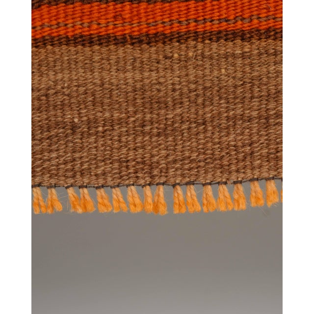 1970s 1970s Vintage Small Turkish Oushak Handmade Wool Kilim Orange Area Rug For Sale - Image 5 of 8