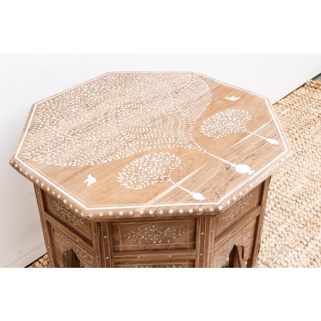 Tree of Life Inlay Folding Side Table For Sale In Los Angeles - Image 6 of 9
