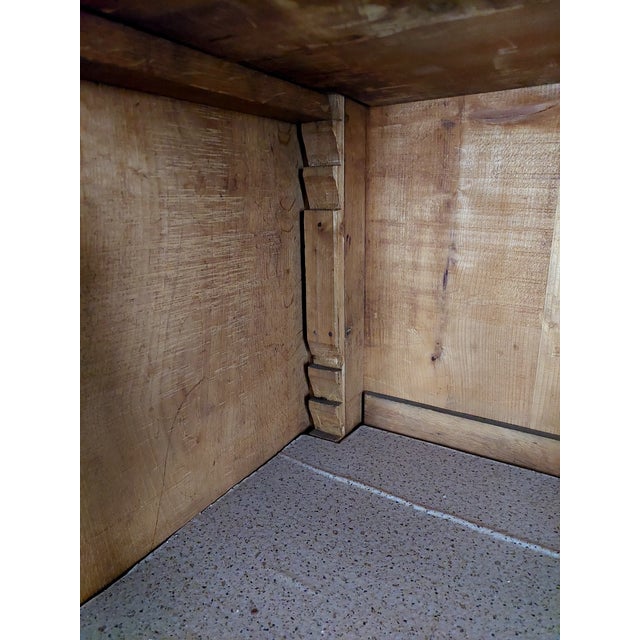 Brown ​Antique 19th Century French Provincial Fruitwood Armoire With Bonnet Top For Sale - Image 8 of 12