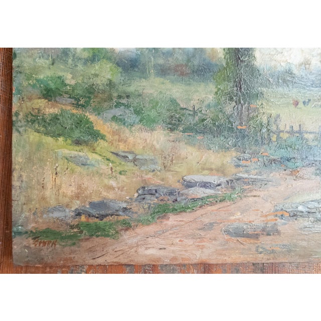 19th Century English or American Pastoral Landscape With Cows, Signed For Sale - Image 9 of 15