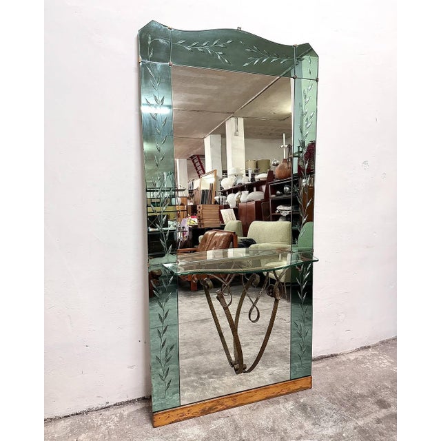 Venetian Style Mirror with Console from Crystal Art, 1950s For Sale - Image 11 of 11