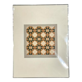 Vintage Mosaic Tile Sample Serigraph For Sale