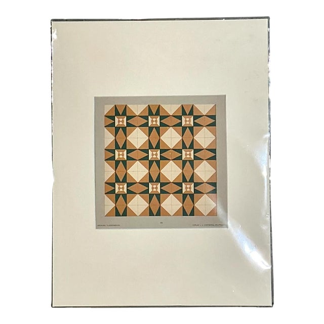 Vintage Mosaic Tile Sample Serigraph For Sale