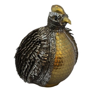 1970s Metal Brutalist Bird Sculpture in the Style of Sergio Bustamente For Sale