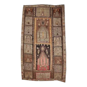 Large Vintage Turkish Kars Kilim Rug