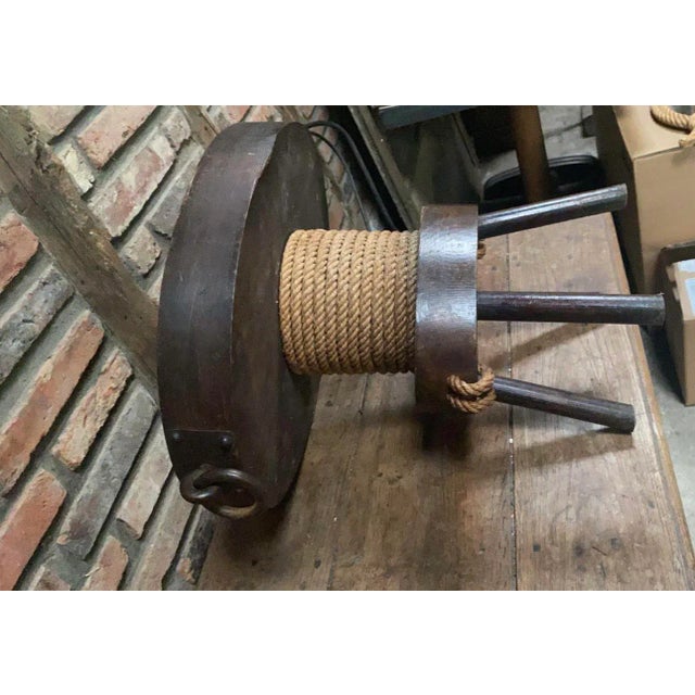 Mid-Century Wood & Rope Oval Gueridon Audoux Minet, Circa 1960 For Sale - Image 10 of 12