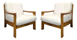 Set of Danish Armchairs in French Terry Fabric