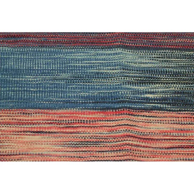 Textile Handwoven Flatweave Scandinavian Style Persian Kilim Rug 5’1″ X 6’6″ For Sale - Image 7 of 12