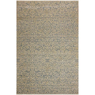 1990s Shabby Chic Modern Lt. Blue/Ivory Wool & Viscose Rug - 8'1 X 10'2 For Sale