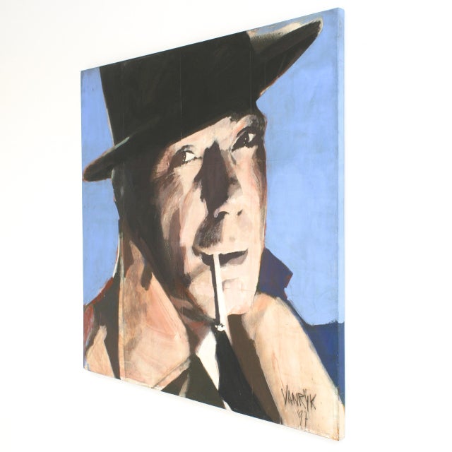 Georges-Charles Vanrijk, Humphrey Bogart, Mixed Media Painting, 1997 For Sale - Image 3 of 10