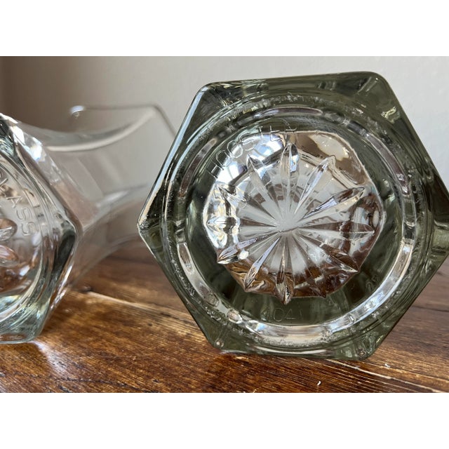 Transparent Set of 2 Vintage Hoosier Glass Vases For Sale - Image 8 of 9