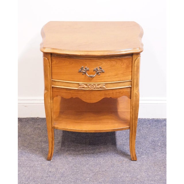 French Provincial Bassett Furniture Solid Cherry Country French Provincial 22" Nightstand 5400-8960-980 For Sale - Image 3 of 12