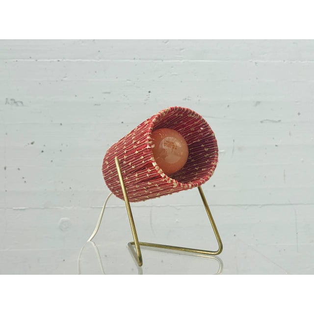 Table Lamp with Fabric Shade and Brass Frame, 1960s For Sale - Image 4 of 16