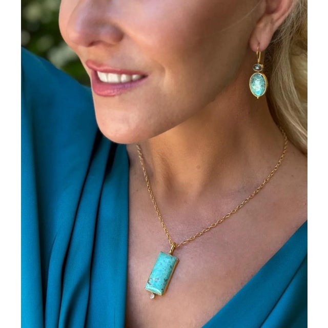 This natural Turquoise is stunning- we are in love with the interesting matrix of earth tones. Dina handpicked this...