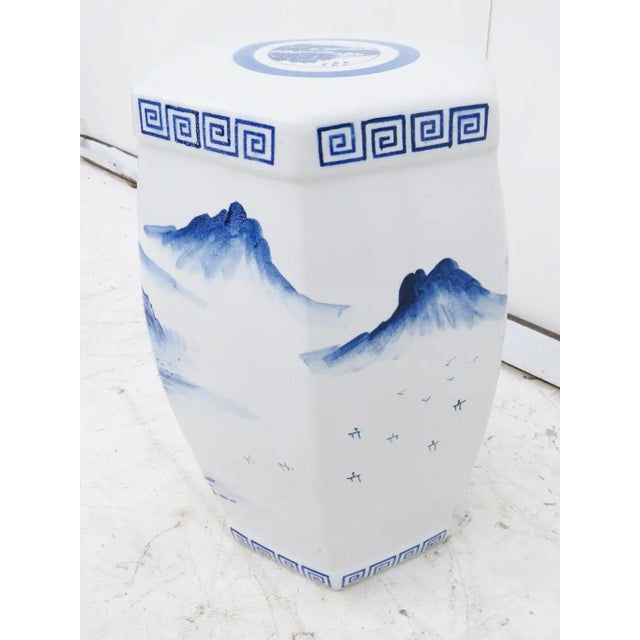 Chinese Porcelain Blue & White Garden Stool For Sale - Image 4 of 5