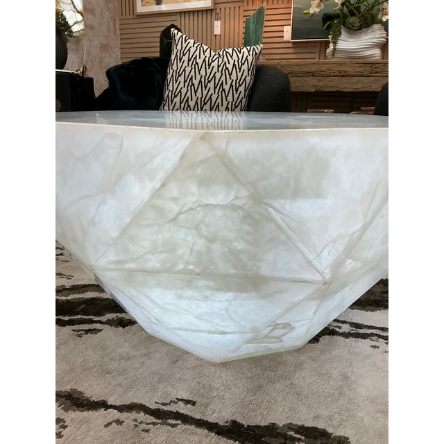 Handmade Diamond Shape White Onyx Coffee Table For Sale - Image 4 of 5