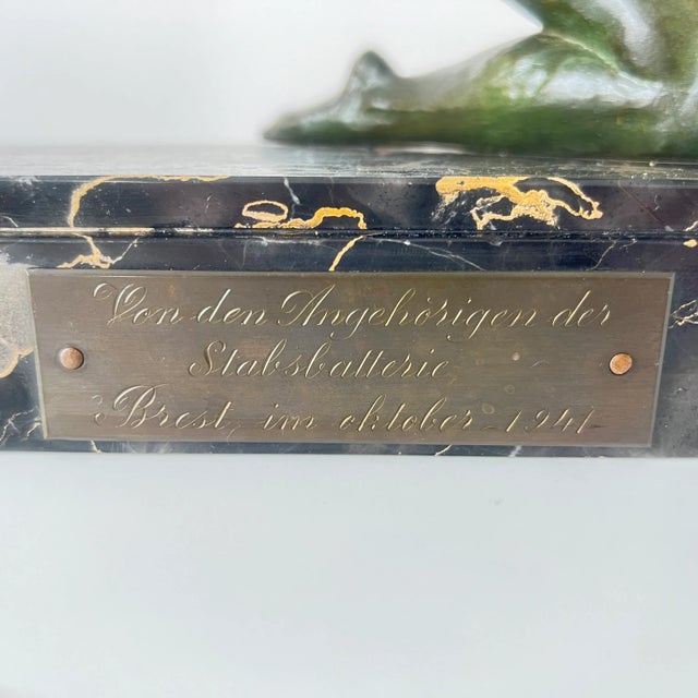 Art Deco Male Sculpture, Spelter, Marble, France circa 1930 For Sale - Image 10 of 14