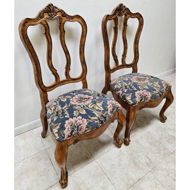 1990s Pair Chairs Ethan Allen Tuscany Pretzel Back Dining Room Side Newport French For Sale In Philadelphia - Image 6 of 11