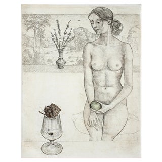 Leszek Rózga, Two Apples, Etching on Paper, 1973 For Sale