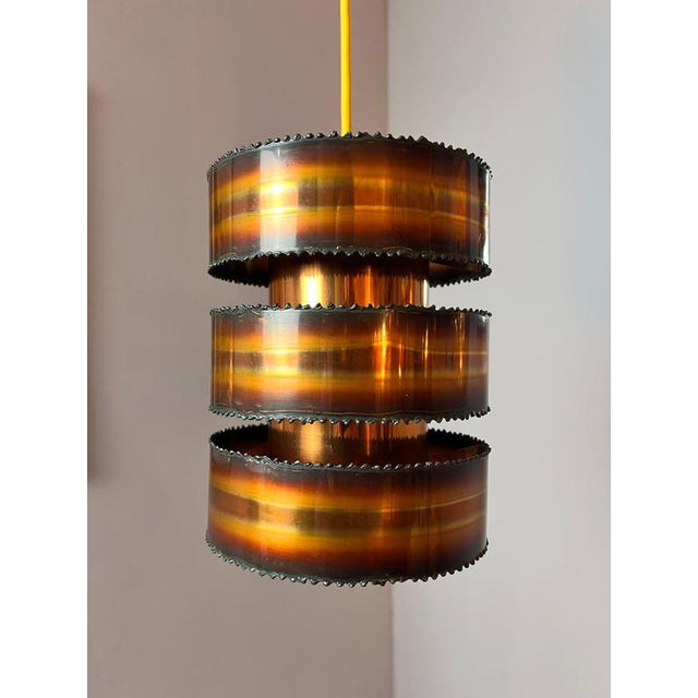 Brutalist Copper Hanging Lamp by Svend Aage Holm Sørensen for Holm-Sørensen & Co For Sale - Image 11 of 11
