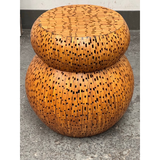 Contemporary The Portland Furniture the Mushroom Teak End Table For Sale - Image 3 of 12