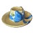 Boston Warehouse Vintage Ceramic Straw Hat Chip and Dip Two-Tier Serving For Sale