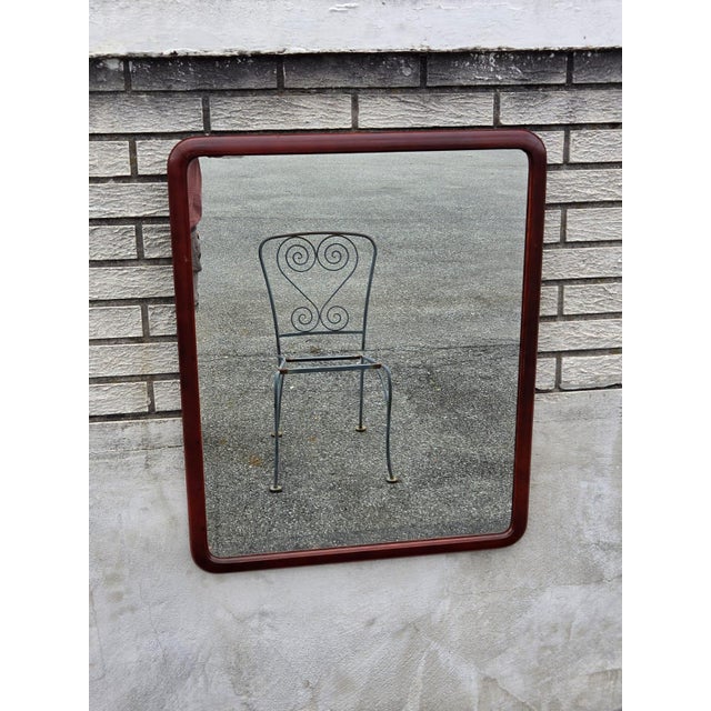 1920s 1920 Mahogany Round Edge American Mirror. For Sale - Image 5 of 17