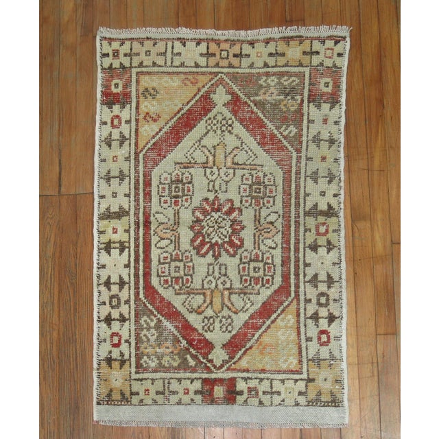 Mid 20th Century Vintage Rustic Turkish Rug - 2'7" x 3'11" For Sale - Image 5 of 5