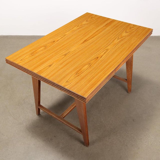Vintage Extendable Table in Oak with Laminate Top, 1950s For Sale - Image 4 of 8