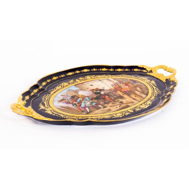 Antique French Valenciennes Tray in Porcelain by A. Moreaux, Late 19th Century For Sale - Image 3 of 15