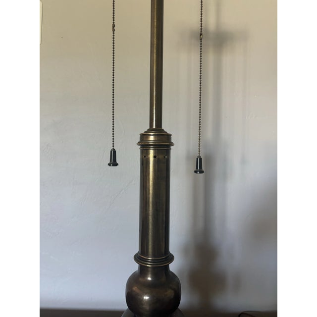 Metal Mid-Century Stiffel Aged Brass Table Lamps - a Pair For Sale - Image 7 of 10