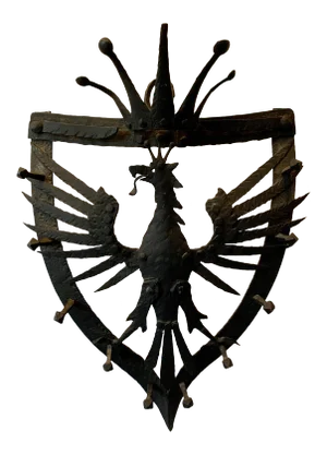Early 20th C. Ironwork Crest Hat/Coat Rack