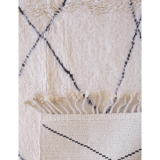 Textile Moroccan Beni Ourain Wool Rug - 9.6 X 8.5 Ft For Sale - Image 7 of 7