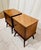 Brown Walnut Mid Century Modern Paire De Petites Tables De Nuit With Checkered Burl Tops For Sale - Image 8 of 13