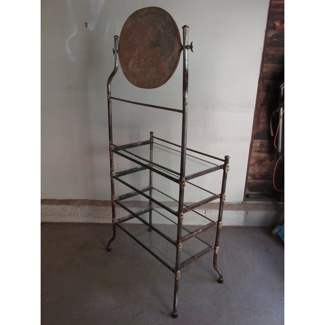 Steel and Brass Etagere With Bevelled Mirror Circa 1930 For Sale - Image 13 of 14