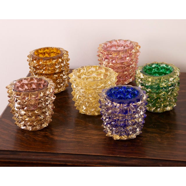 Italian Murano Glass Vase with Gold Leaf For Sale - Image 5 of 12