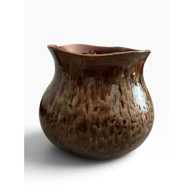 Late 20th Century Vintage Haeger Art Pottery Planter #, Rich Brown Drip Glaze For Sale - Image 5 of 9