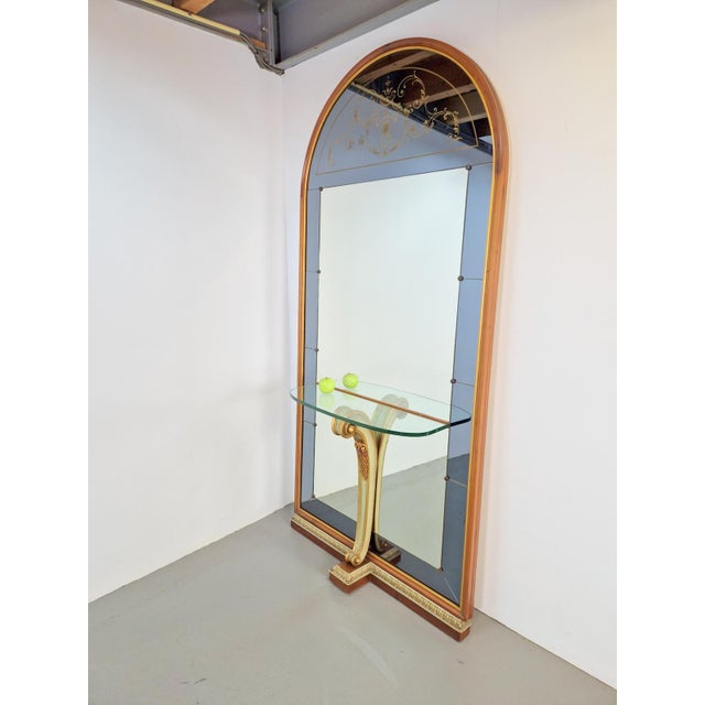 Vintage Floor Mirror with Console Table from Cristal Art, Italy, 1960s For Sale - Image 12 of 18