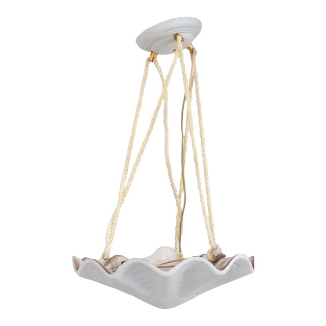 Mid-20th Century Shell Form Pendant Light in Serge Roche Style For Sale