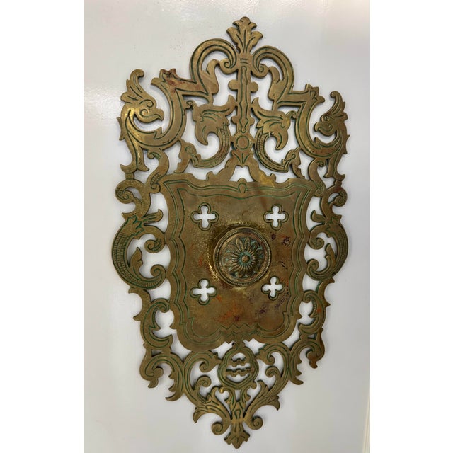 Late 20th Century Late 20th Century Lacquer Wood With Twisted Lucite Rods and Giant Brass Side Detailed Cabinet on Greek Key Style Base For Sale - Image 5 of 10
