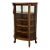 Victorian Quarter-Sawn Tiger Oak Curved Glass Curio, Antique For Sale