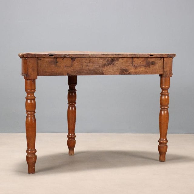 Brown 19th Century Walnut Console Table, Italy For Sale - Image 8 of 9