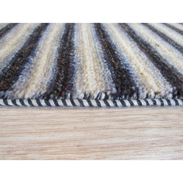 Modern Isla Striped Multicolor Hand-Knotted Wool Rug Carpet, Modern Striped Design For Sale - Image 3 of 4
