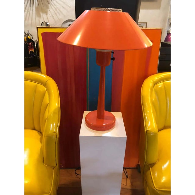 Gerald Thurston 1960s Gerald Thurston Orange Table Lamp by Lightolier For Sale - Image 4 of 13