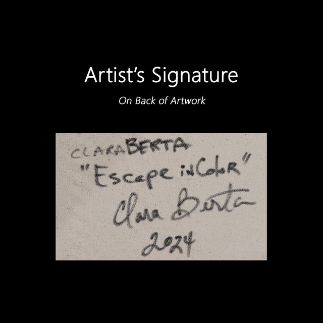 Escape in Color - Warm Bright Textured Abstract Painting Original Artwork by Clara Berta For Sale - Image 9 of 9