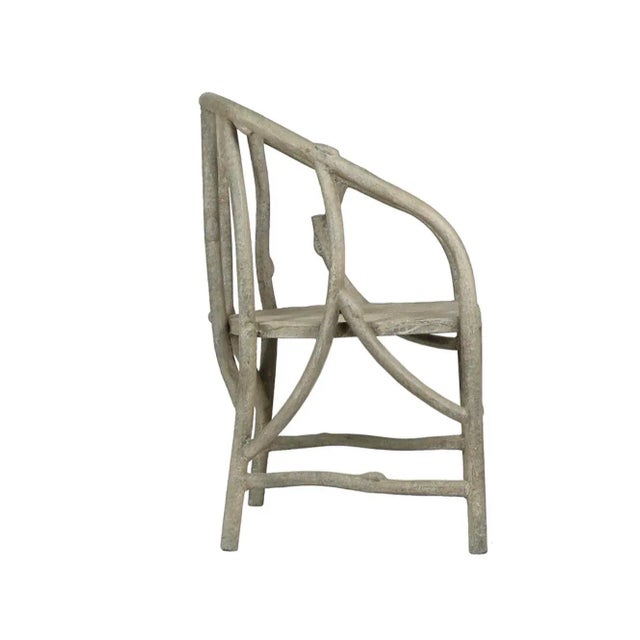2020s Matthew Izzo Home Fuax Wood Metal Indoor Outdoor Garden Chair For Sale - Image 5 of 6