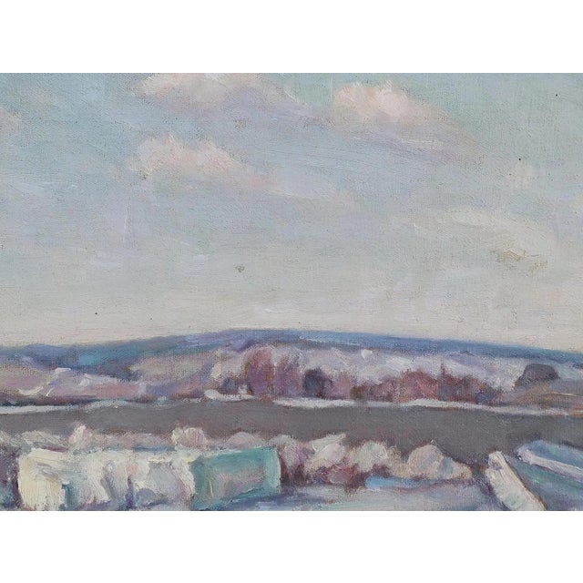 Vintage Impressionist Winter Landscape Oil Painting, Ukrainian Art 34-46 For Sale - Image 4 of 6