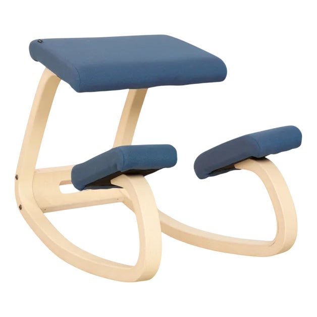 Blue Kneeling Chair in Fabric by Peter Opsvik for Variable For Sale