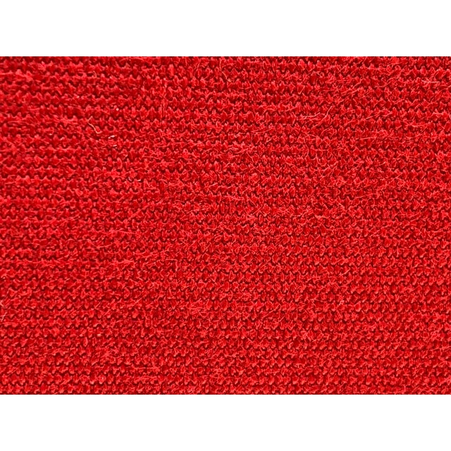 Vintage Scarlet Red Upholstery Solid Fabric- 4 Yards For Sale - Image 4 of 5
