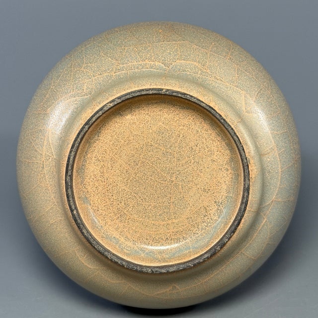 Vintage Chinese Longquan Celadon Crackle Glaze Vase For Sale - Image 9 of 9